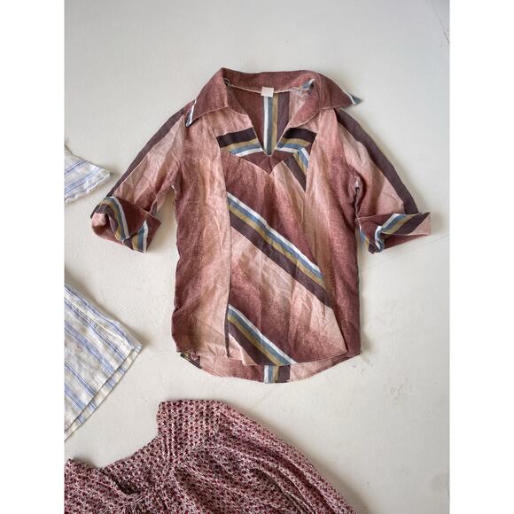 VINTAGE 70s Boho Hippie Tops Bundle / 3 Pcs / Resellers Wholesale Lot AS FOUND - Picture 5 of 9